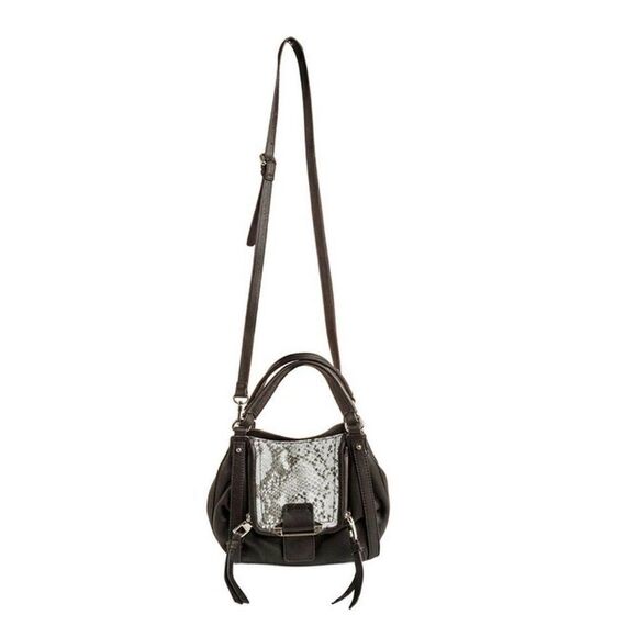NWT KOOBA MINI JONNIE CROSSBODY LEATHER SATCHEL HANDBAG BROWN PYTHON $278 - Picture 2 of 4